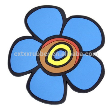 fancy flower shape coaster, pvc coaster wholesale custom